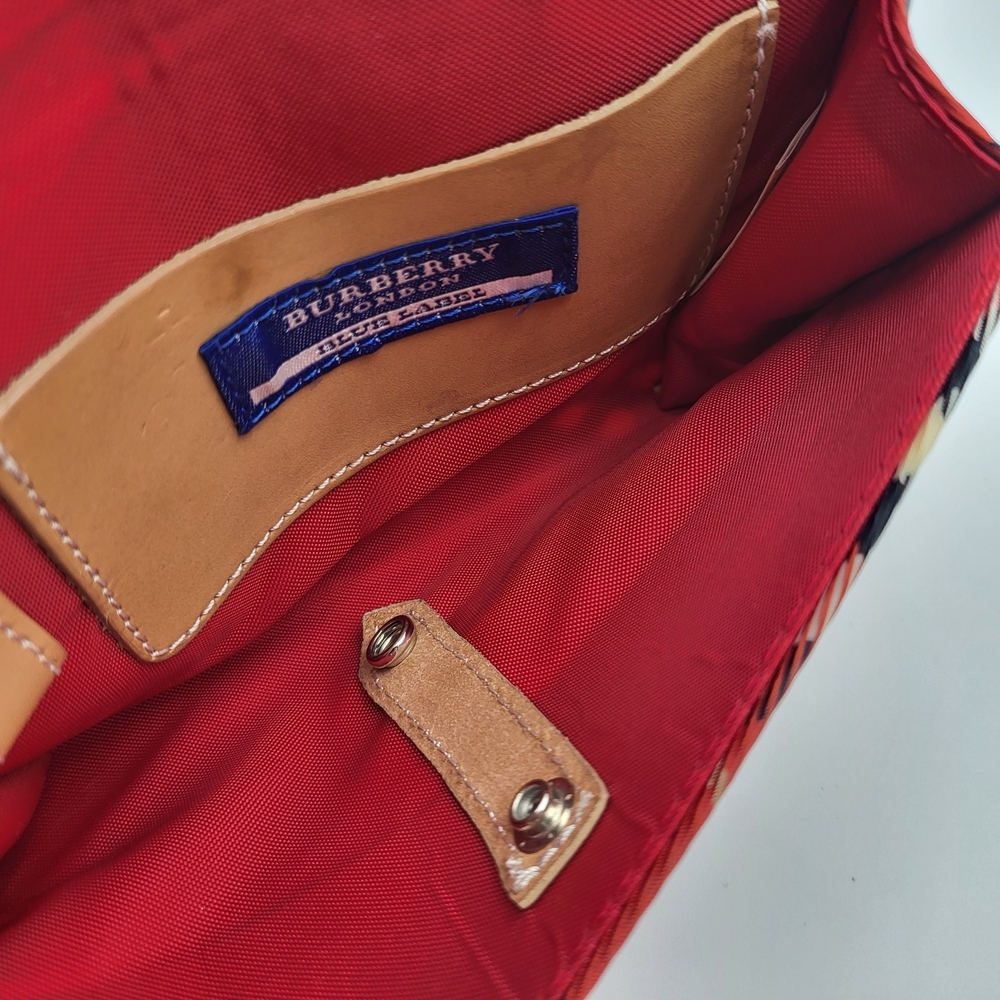 Burberry Nova Check Blue Label Waist Crossbody Bag Canvas Red..Authentic.. - Picture 9 of 16